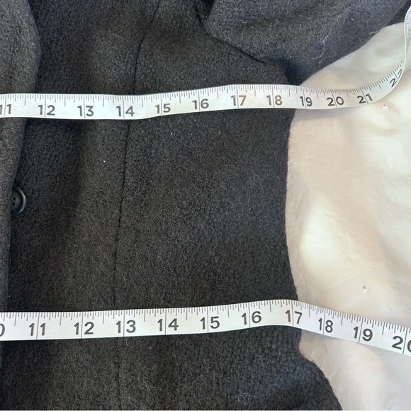 TED BAKER Womens Wool Mohair Blend Black Single Breasted Peacoat TB Size 4 US 8 - Picture 14 of 15